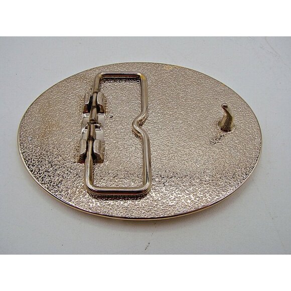 Patriotic American Soaring Eagle Sunburst Rhinestone Belt Buckle Gold Tone Brass - Picture 4 of 11